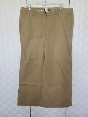 Lands' End Womens Classic Wide-Leg Chinos